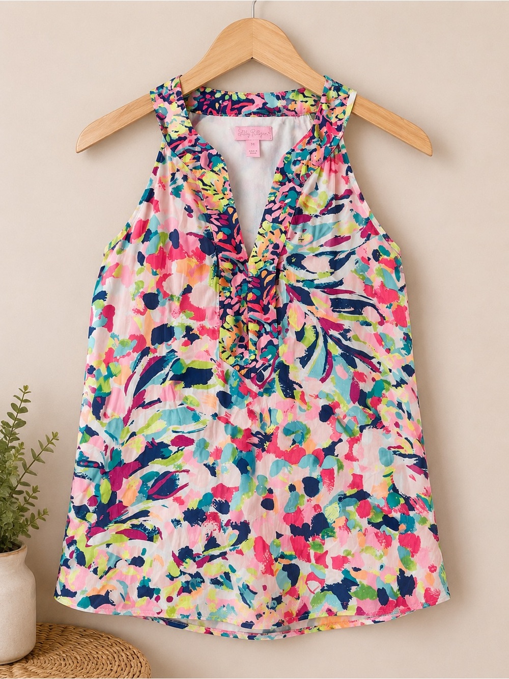 Lilly Pulitzer Multicolor Pink Tropical Print Top